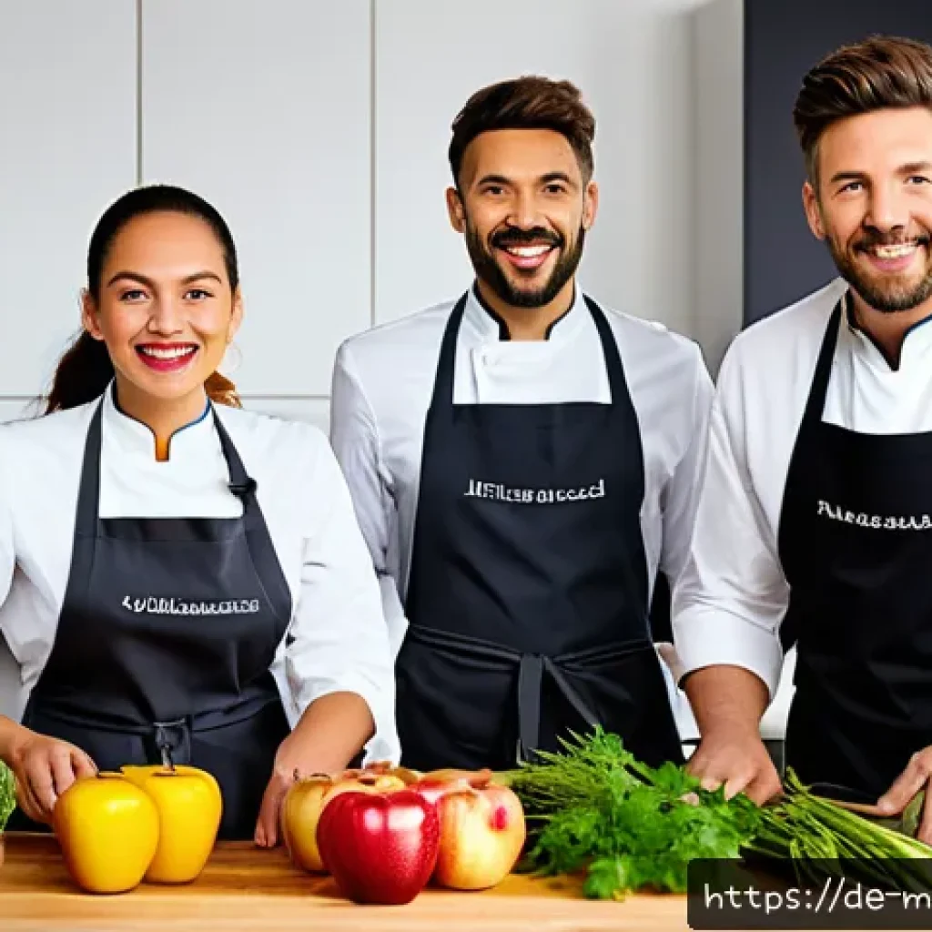 다문화 요리사의 요리 경연대회 준비 - A vibrant German kitchen scene showcasing a multicultural chef team preparing fusion dishes that com...